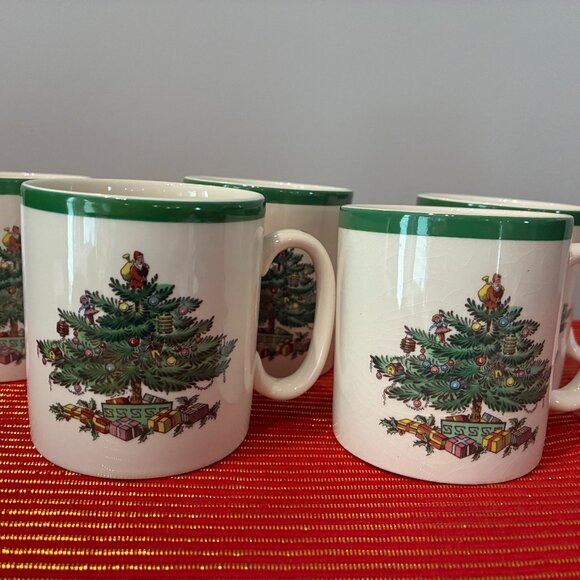 Spode Christmas Tree Mug. Set of 5 - Picture 1 of 6